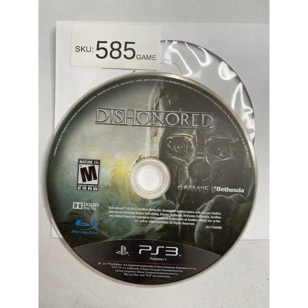 Dishonored Sony PlayStation 3